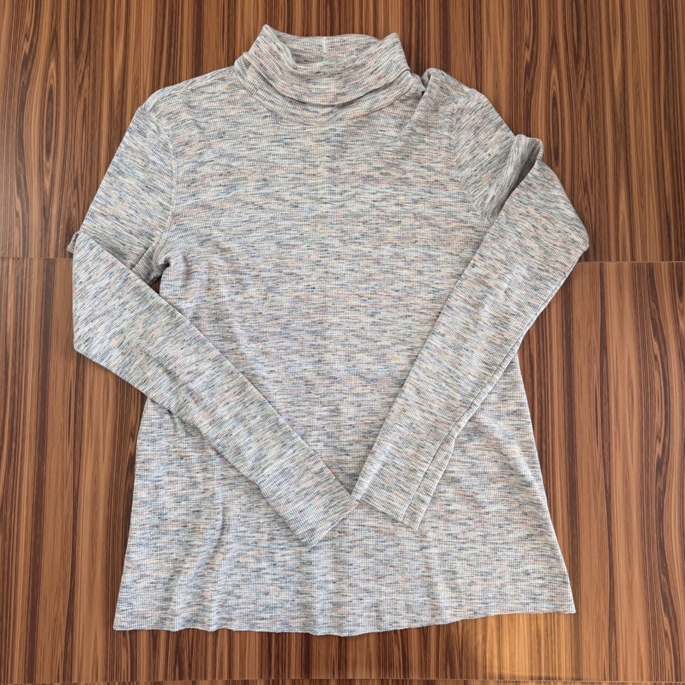 We The Free Space Dye Turtleneck Knit Top Large Minimalist Athleisure Cozy
